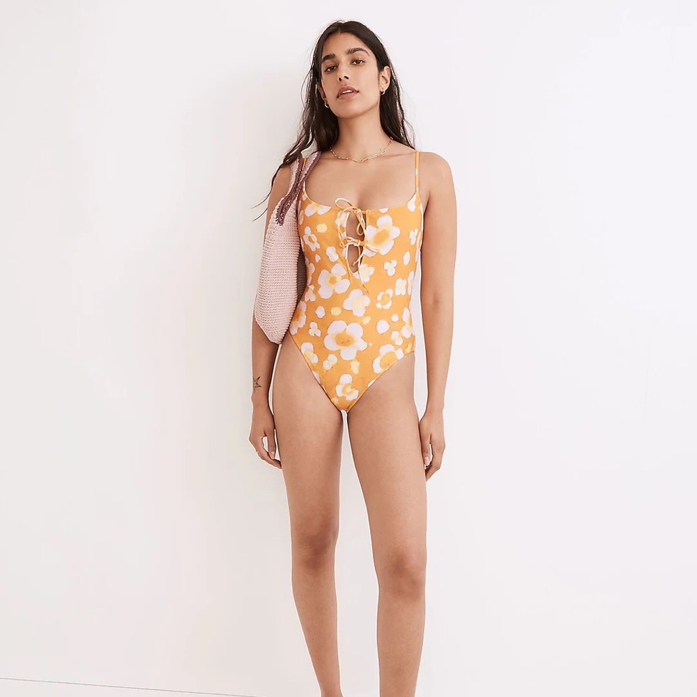 Nwt madewell second wave floral one piece swimsuit xl